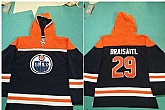 Edmonton Oilers 29 Draisaitl Navy Blue All Stitched Pullover Hoodie,baseball caps,new era cap wholesale,wholesale hats